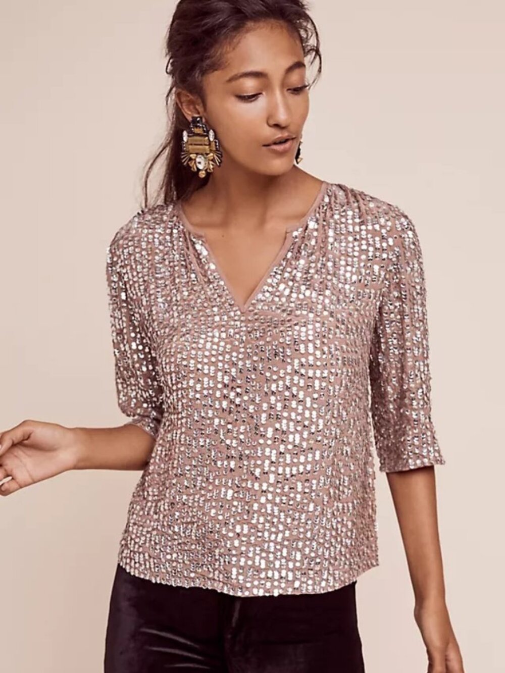 Velvet Sequin Top